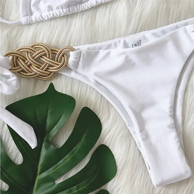 Solid Push Up Bikini Set