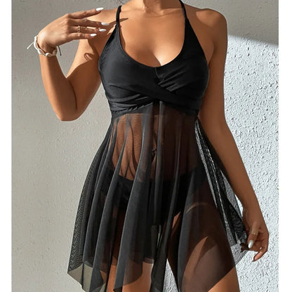 Solid Triangle Tankini Set