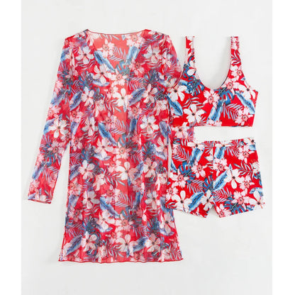 Floral Three Piece Tankini
