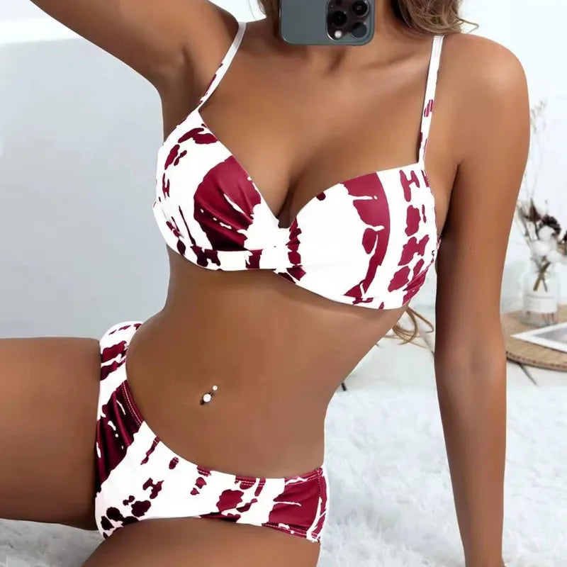 Printed Push Up Bikini Set