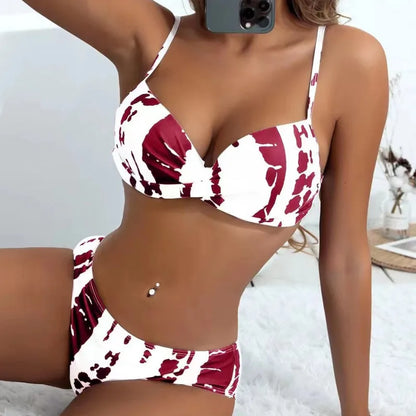 Printed Push Up Bikini Set