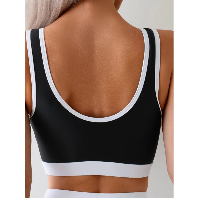 Block Color High Waist Bikini Set