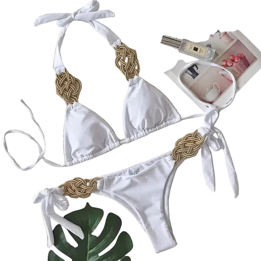 Solid Push Up Bikini Set