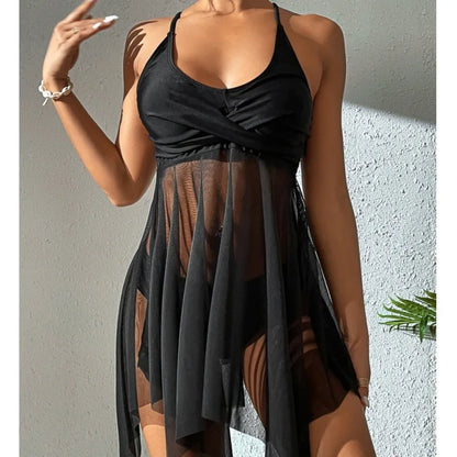 Solid Triangle Tankini Set