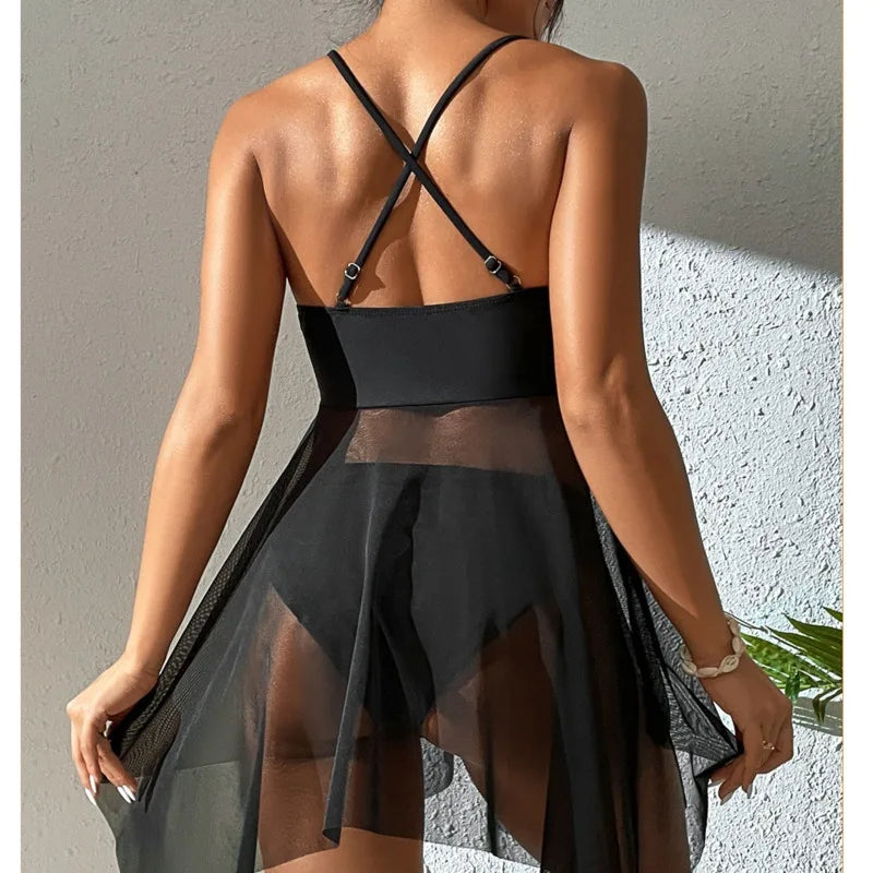 Solid Triangle Tankini Set