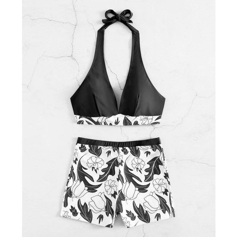 Patchwork Tankini Swimwear
