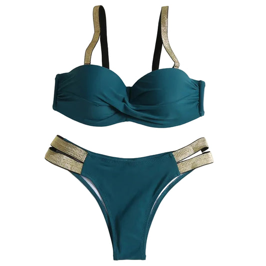 Patchwork Push Up Bikini Set