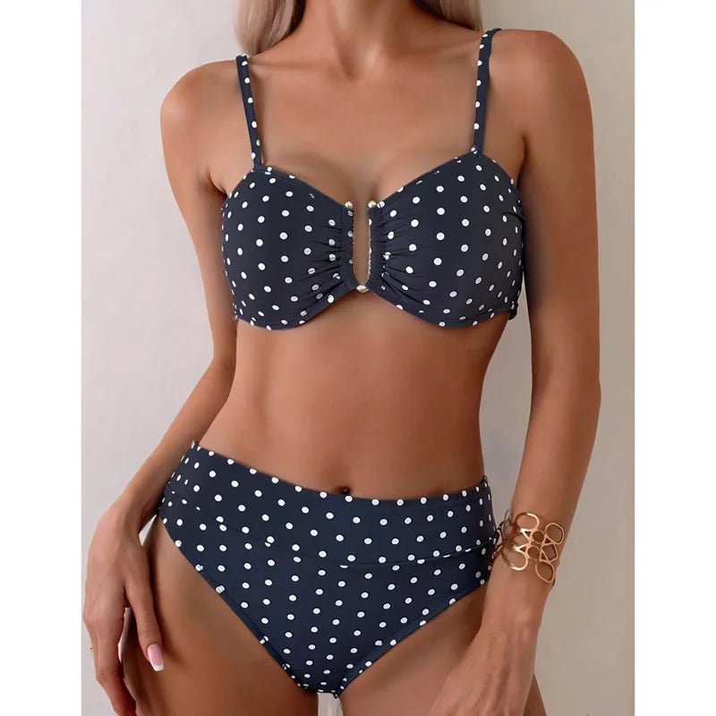Dot High Waist Bikini Set