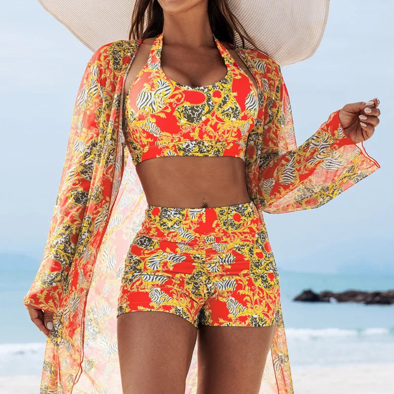 Floral Three Piece Swimwear