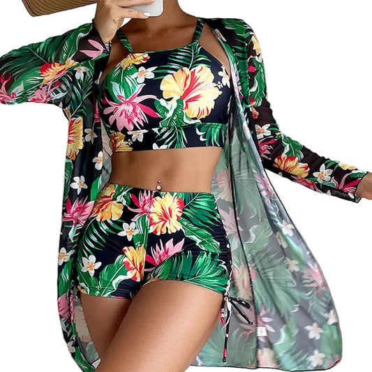 Floral Vest Tankini Set