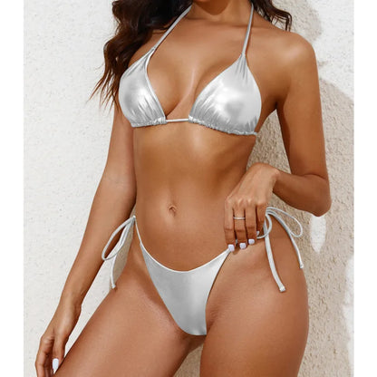 Golden Push Up Bikini Set